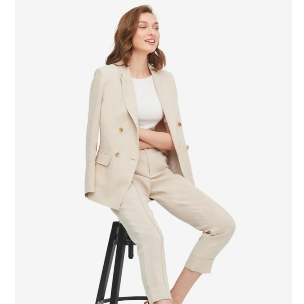 Linen pants in light coffee - Picture 3 of 9